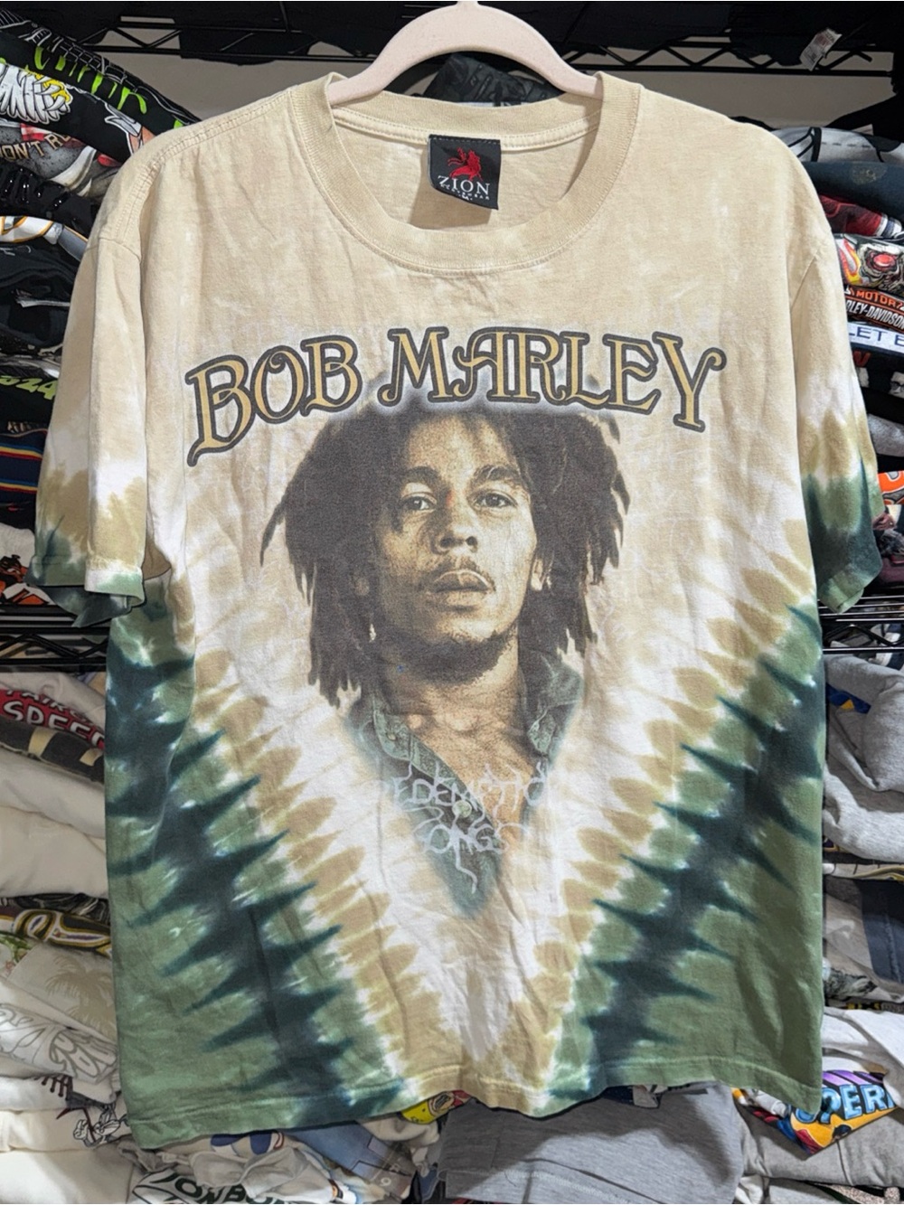 Vintage 90s Bob Marley Tie dye Aop Shirt Size Médium
